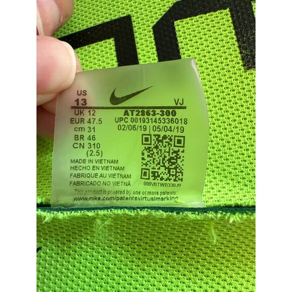 Nike Zoom Pegasus Turbo 2 Running Shoes M US 13 Electric Green Athletic Sneakers - Picture 2 of 11